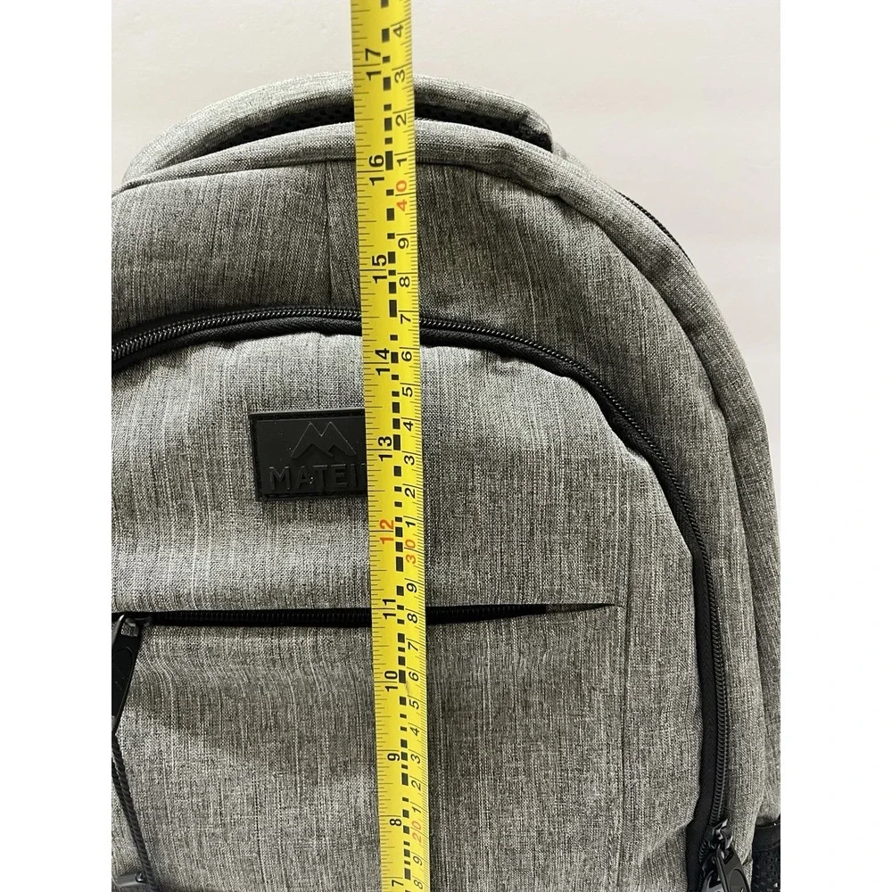 Matein Travel Laptop Backpack Gray Polyester USB Port New Lifetime Warranty